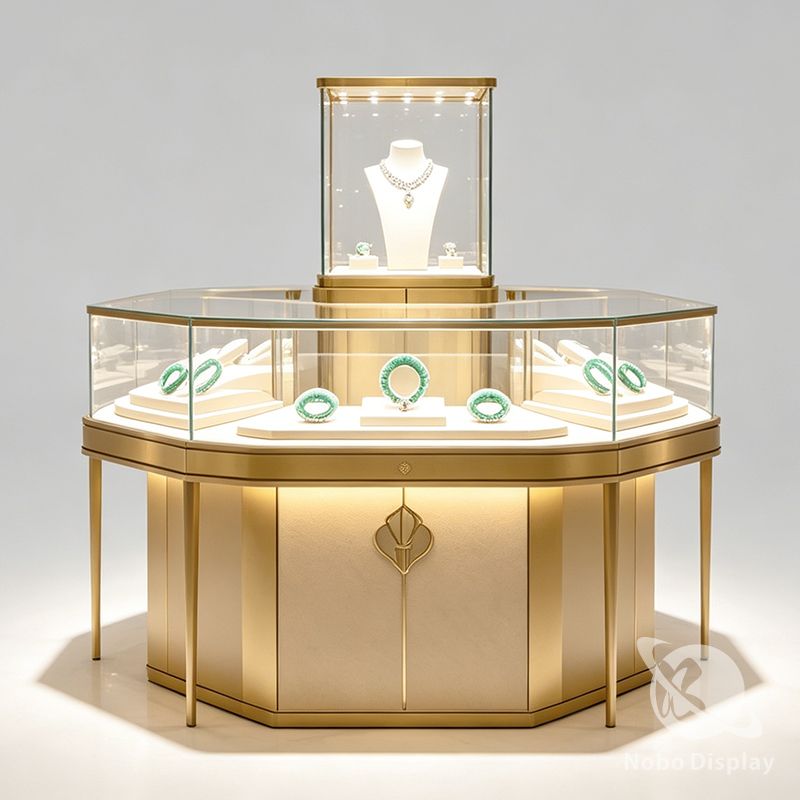 Curved Jewelry Display Cabinet