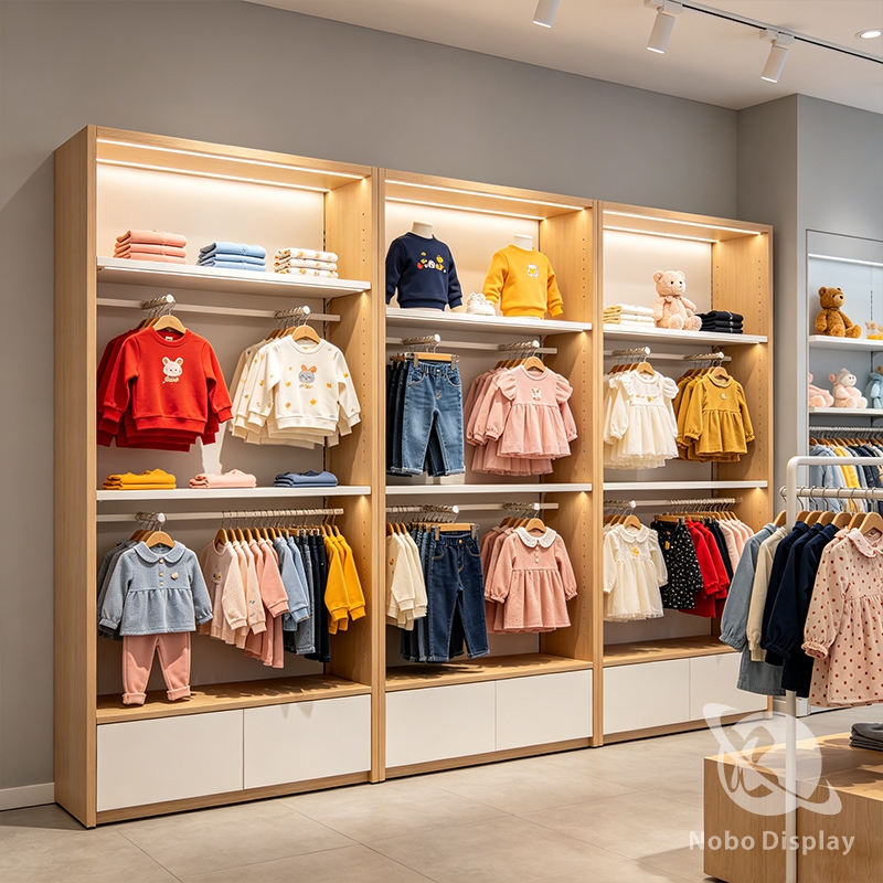 Kids Wood Grain Display Cabinet