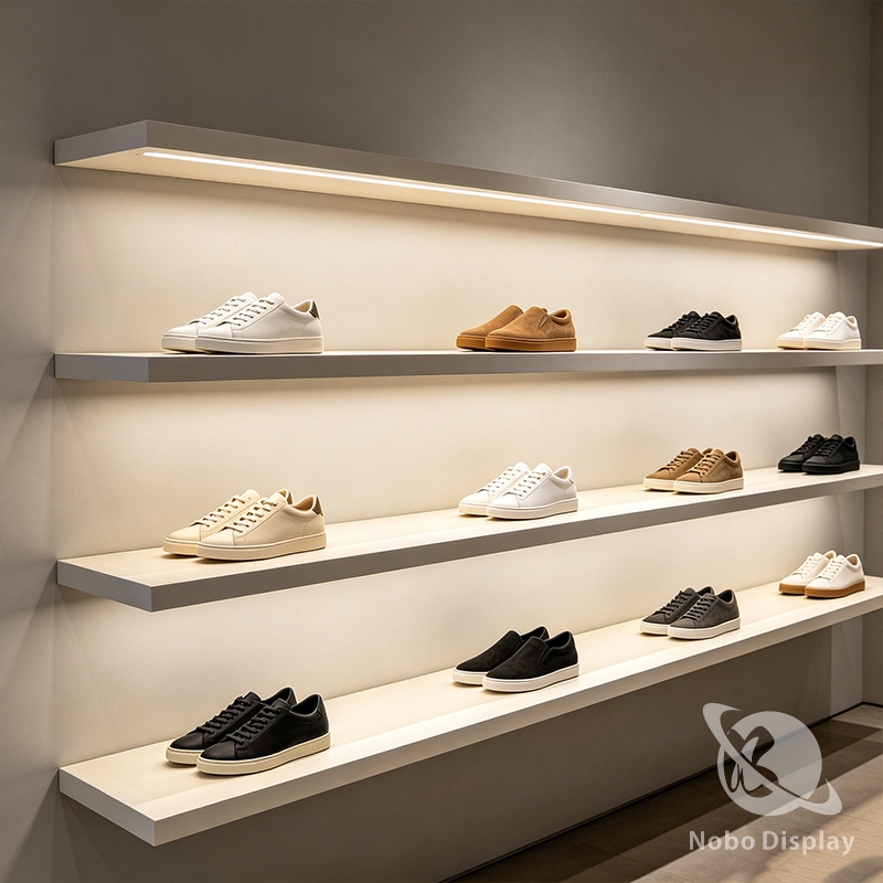 Wall Mounted Shoe Bag Display Shelf