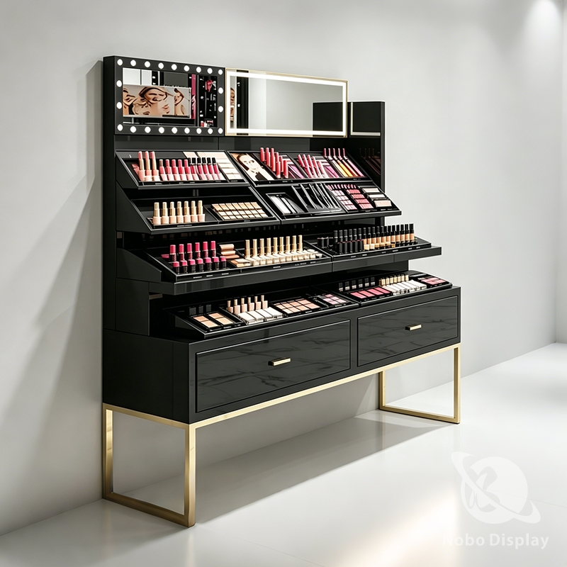 Single Sided Cosmetics Display Cabinet